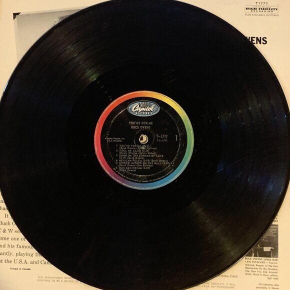 Buck Owens You're For Me Vinyl Record Classic Country 1962 - Picture 3 of 4